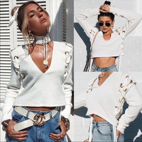 Oversized cropped sweatshirt - Picture 4 of 6